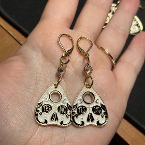 Ouija skull earrings gold plated